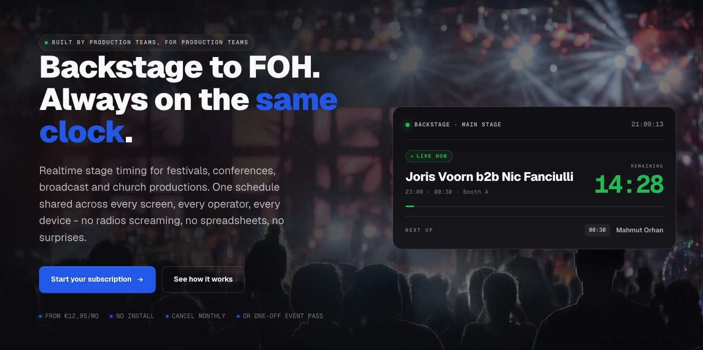 Voorbeeld van Stagetimer.nl